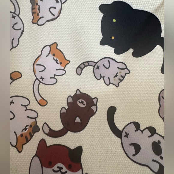 3/$15💕Cat Pattern Tote Bag - Cream and Black - Picture 2 of 3